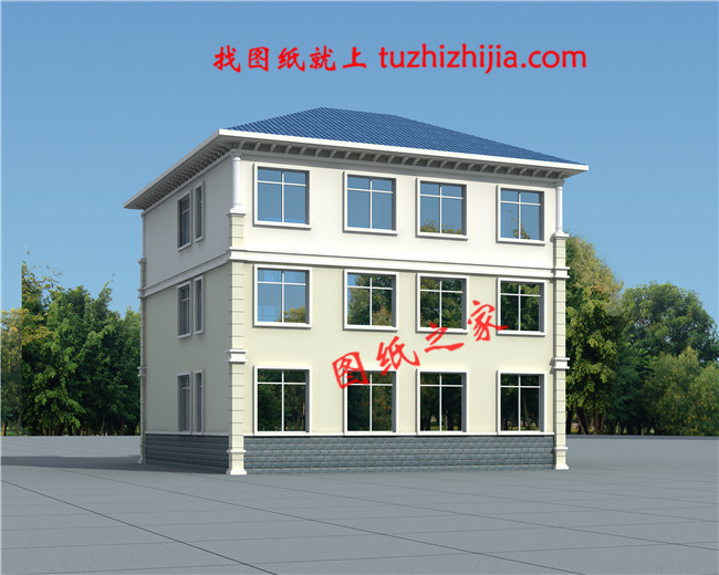 三層雙拼別墅效果圖及戶型圖，占地150平米