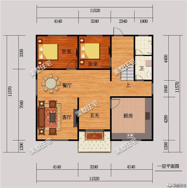11x11米農(nóng)村兩層別墅設(shè)計(jì)圖紙，外觀典雅大方內(nèi)部舒適合理