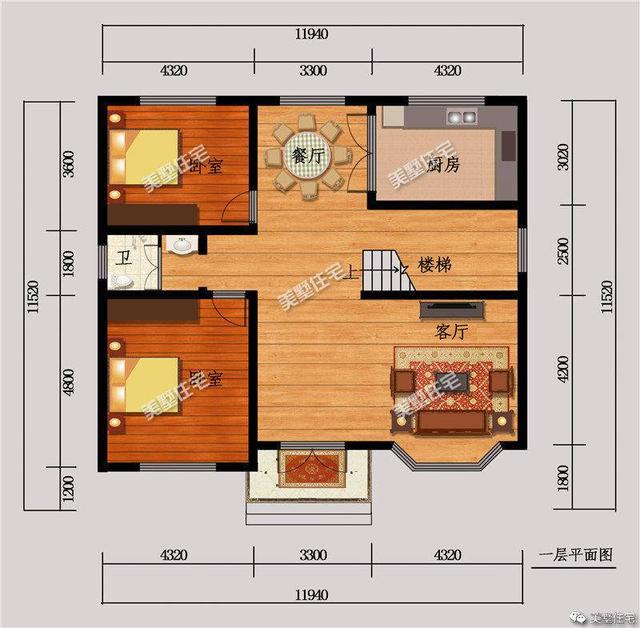 11x11米農(nóng)村兩層別墅設(shè)計(jì)圖紙，外觀典雅大方內(nèi)部舒適合理
