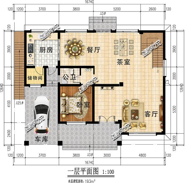 帶車庫大露臺的中式三層別墅設(shè)計(jì)圖，建一棟就是大大的享受