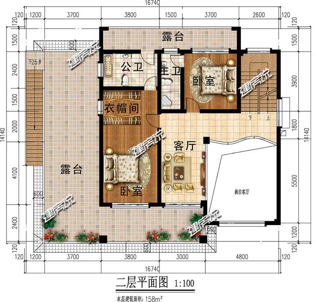 帶車庫大露臺的中式三層別墅設(shè)計(jì)圖，建一棟就是大大的享受