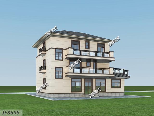 帶車庫大露臺的中式三層別墅設(shè)計(jì)圖，建一棟就是大大的享受