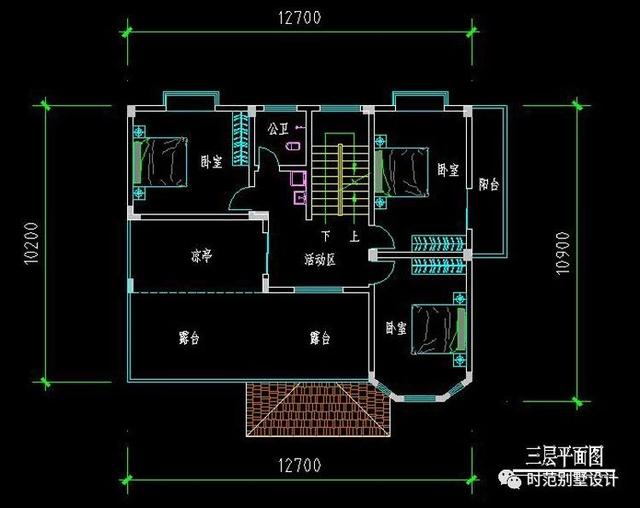 三層復(fù)式別墅設(shè)計方案，10x12米7室4廳多露臺陽臺，回到夢開始的地方