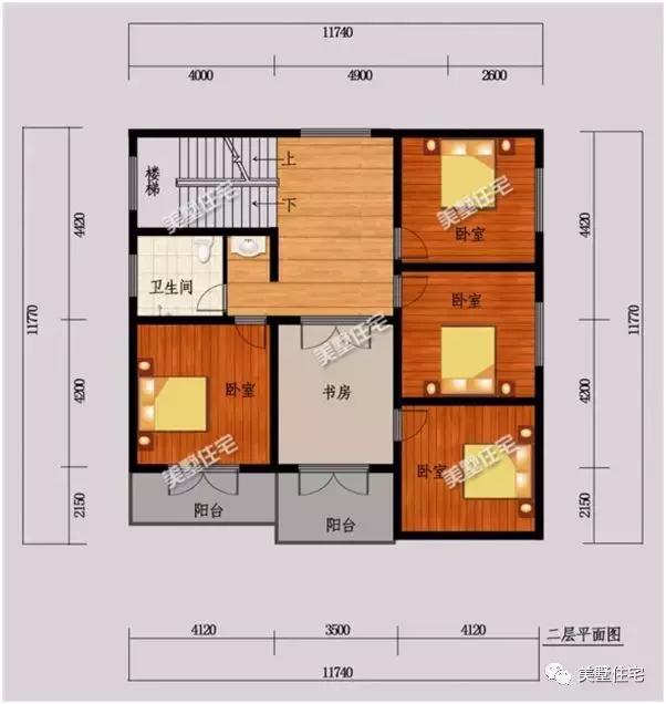 6款農(nóng)村三層自建別墅戶型圖，開間11米款款實(shí)用，第3還帶商鋪