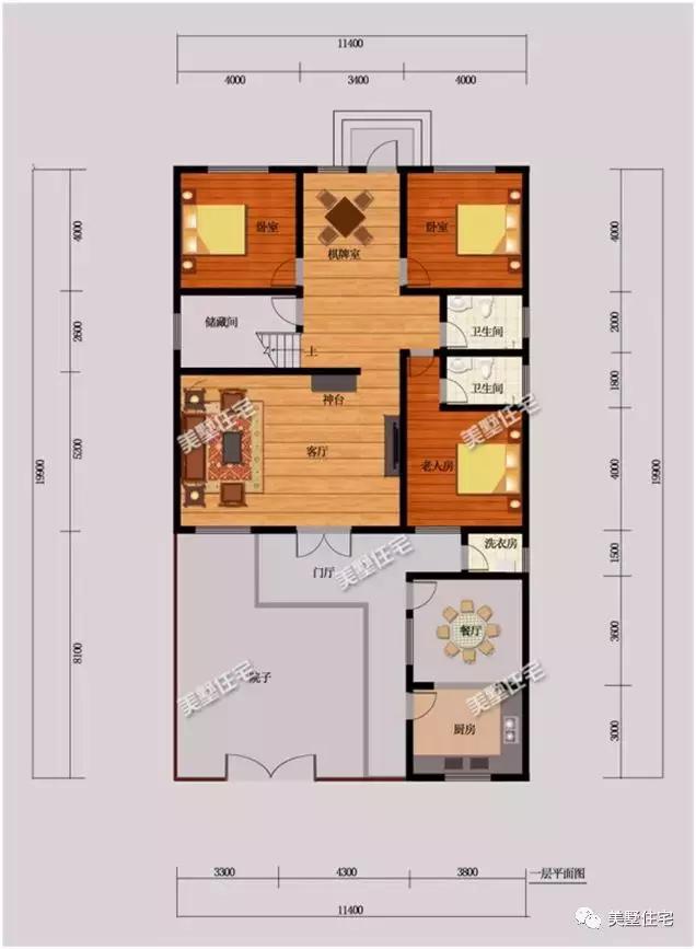 6款農(nóng)村三層自建別墅戶型圖，開間11米款款實(shí)用，第3還帶商鋪