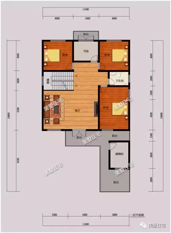 6款農(nóng)村三層自建別墅戶型圖，開間11米款款實(shí)用，第3還帶商鋪