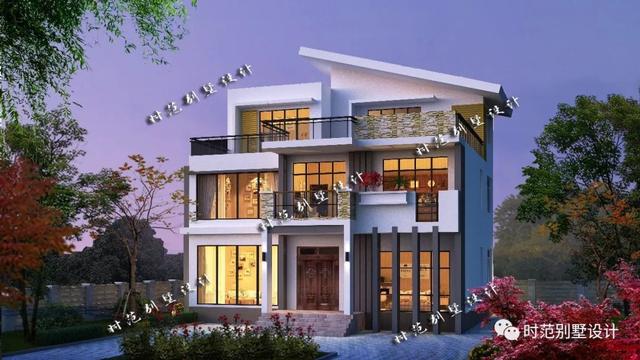 三層現(xiàn)代別墅設(shè)計方案，12x12米7室6衛(wèi)，時尚雅致，適合農(nóng)村自建