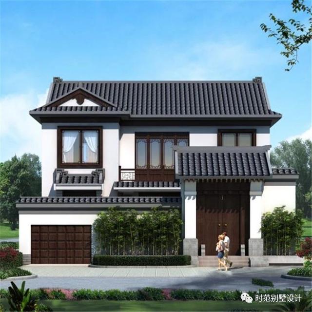 中式二層別墅戶型圖紙，面寬12米兩側(cè)無采光，5室3廳5衛(wèi)，適合農(nóng)村自建