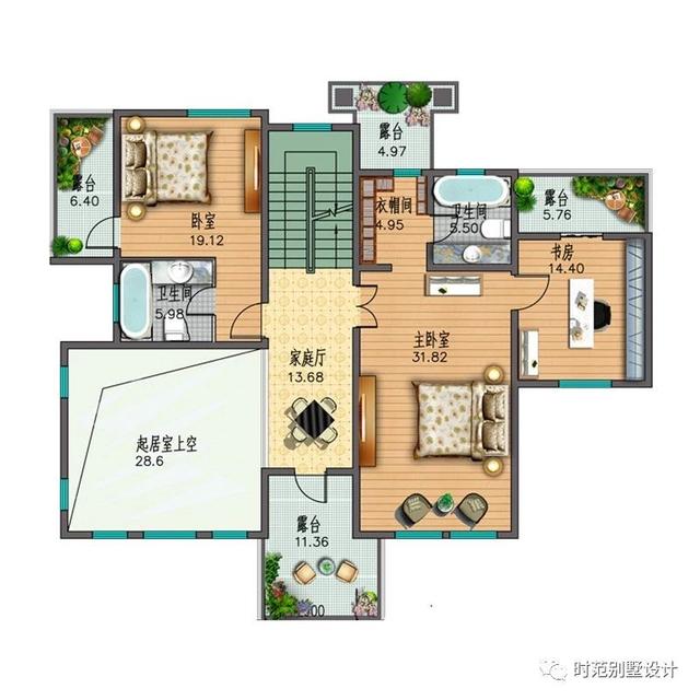 新中式三層復(fù)式別墅設(shè)計方案，16x12米帶車庫多露臺，美觀大氣適合自建