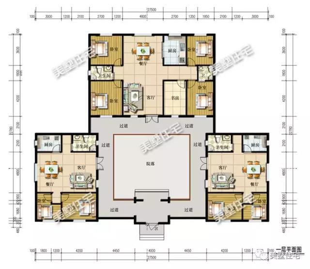 中式合院一層別墅設(shè)計(jì)圖，有家有院有品位，傳承百年