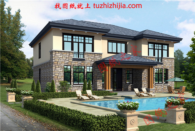 農村40萬左右房子圖片及設計圖,非常簡單大氣的二層別墅！