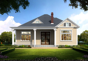 2024農(nóng)村漂亮的一層平房圖片平面圖與全套施工圖紙，戶型周正