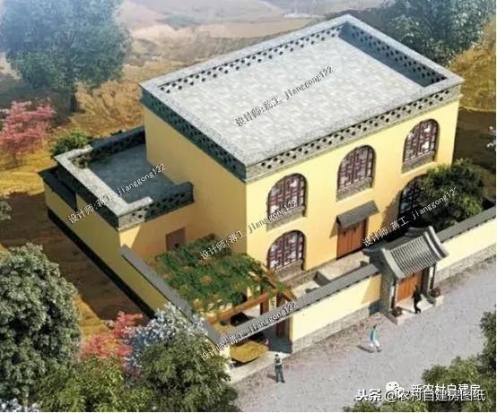 2套農(nóng)村二層平頂住宅設(shè)計，還帶小院子，北方農(nóng)村一家一套，簡單耐看又實用