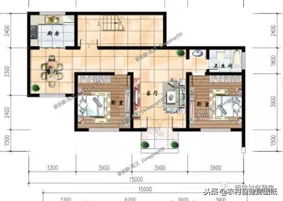 2套農(nóng)村二層平頂住宅設(shè)計，還帶小院子，北方農(nóng)村一家一套，簡單耐看又實用