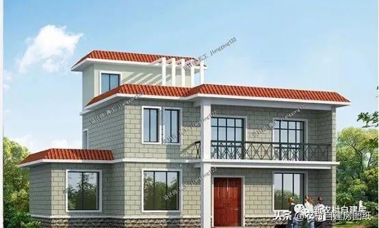 2套農(nóng)村二層平頂住宅設(shè)計，還帶小院子，北方農(nóng)村一家一套，簡單耐看又實用