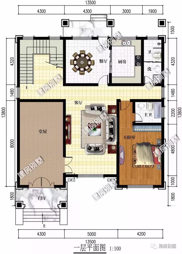 兩棟湖南農(nóng)村的三層豪華別墅設(shè)計圖，都帶堂屋設(shè)計，漂亮接地氣