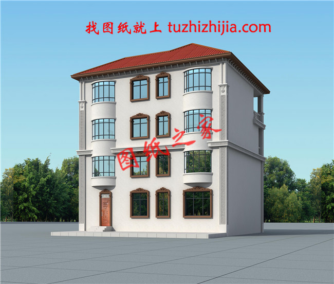 四層農(nóng)村80萬別墅款式設(shè)計圖，全鄉(xiāng)最美，根本找不到競爭對手