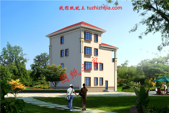 四層農(nóng)村80萬別墅款式設(shè)計圖，全鄉(xiāng)最美，根本找不到競爭對手