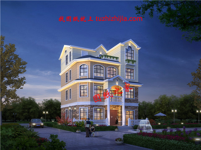 四層農(nóng)村80萬別墅款式設(shè)計圖，全鄉(xiāng)最美，根本找不到競爭對手