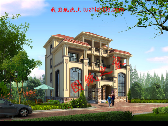 四層農(nóng)村80萬別墅款式設(shè)計圖，全鄉(xiāng)最美，根本找不到競爭對手