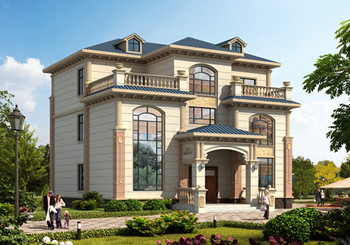 2024最新款50萬左右農(nóng)村三層別墅設(shè)計圖，客廳中空