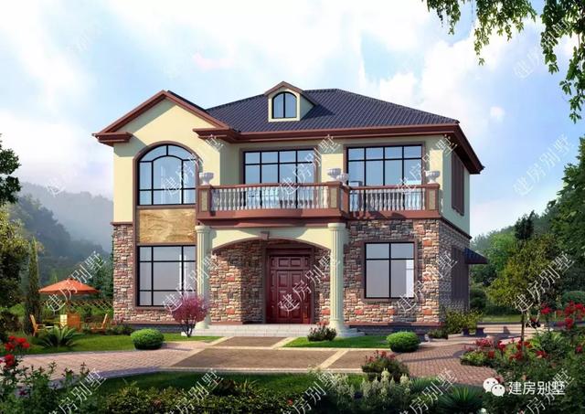 美觀大氣二層農(nóng)村別墅，很多人都想建，第一棟只要25萬