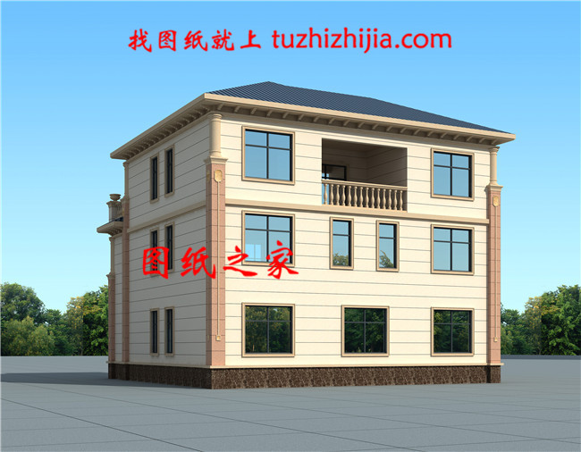 2019最新款50萬左右農(nóng)村三層別墅，客廳中空