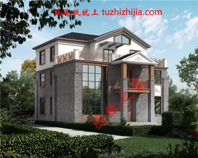 三層農(nóng)村100萬別墅款式圖片，豪華大氣的別墅絕對給你掙足了面子！