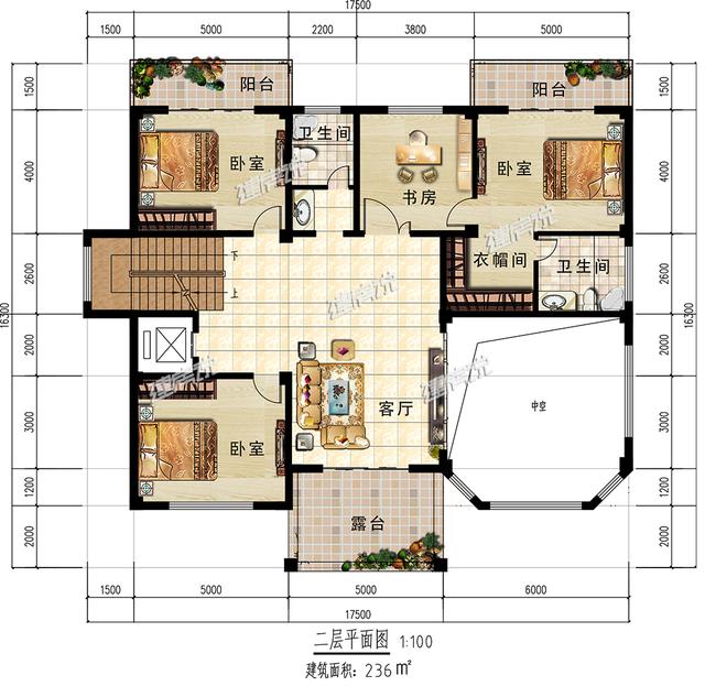 歐式豪華三層別墅設(shè)計(jì)，帶地下室和挑空客廳，樓中樓高檔又大氣