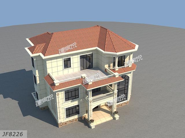 歐式豪華三層別墅設(shè)計(jì)，帶地下室和挑空客廳，樓中樓高檔又大氣