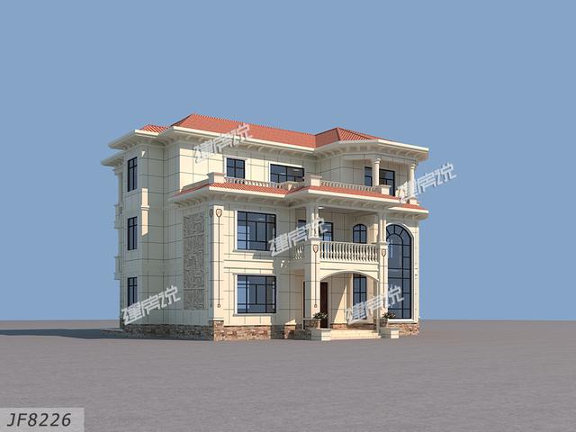 歐式豪華三層別墅設(shè)計(jì)，帶地下室和挑空客廳，樓中樓高檔又大氣