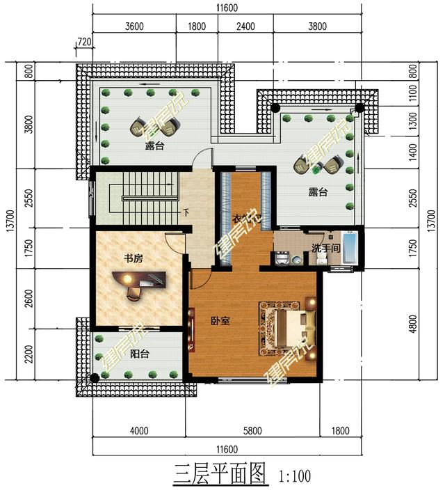非常漂亮的三層農村別墅，11x12米三種建造方案，了解一下不吃虧
