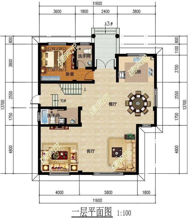 非常漂亮的三層農村別墅，11x12米三種建造方案，了解一下不吃虧