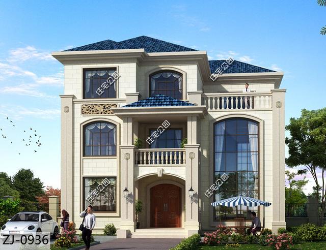 占地160平的三層別墅設(shè)計(jì)，挑空客廳配坡屋頂，這樣房子適合農(nóng)村建造