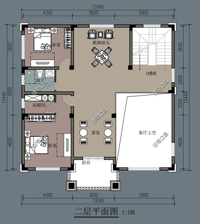 占地160平的三層別墅設(shè)計(jì)，挑空客廳配坡屋頂，這樣房子適合農(nóng)村建造