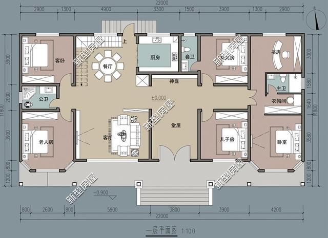 8套農村自建別墅設計，都有堂屋大露臺，第4套最漂亮