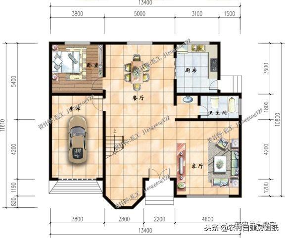 帶車(chē)庫(kù)的二層別墅設(shè)計(jì)圖，面積差不多，造價(jià)差10萬(wàn)，你更喜歡哪個(gè)？