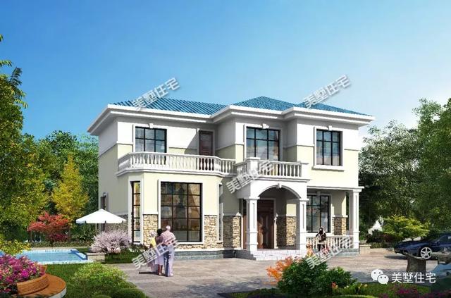 13.3X9.5米二層別墅設(shè)計圖，外觀美布局贊，20來萬就能建