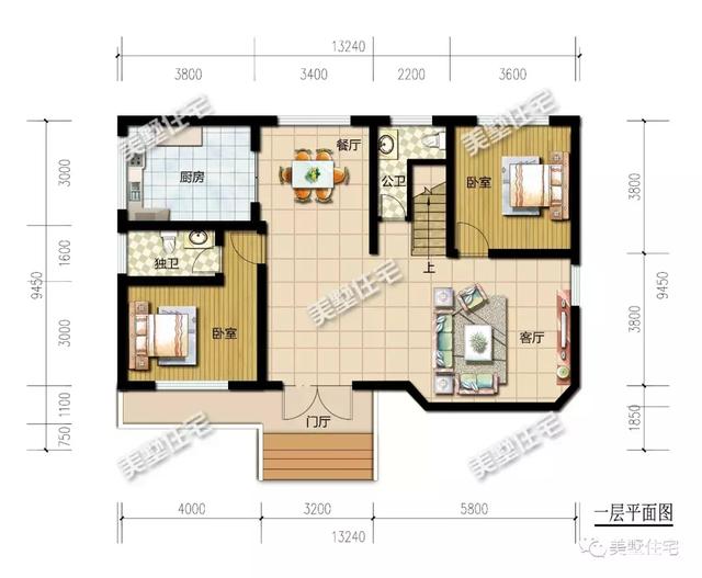 13.3X9.5米二層別墅設(shè)計圖，外觀美布局贊，20來萬就能建