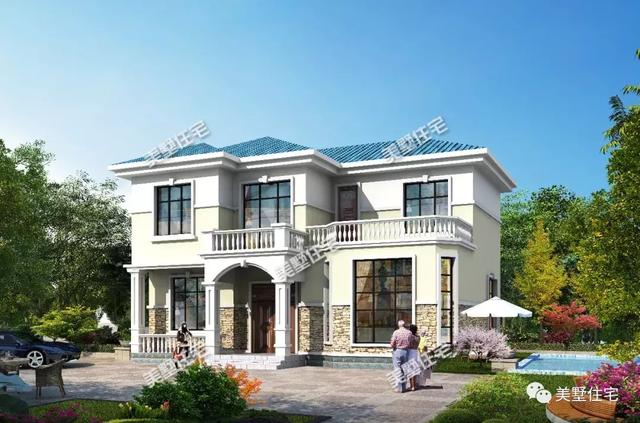 13.3X9.5米二層別墅設(shè)計圖，外觀美布局贊，20來萬就能建