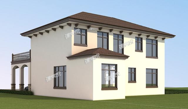 獨特新穎的農(nóng)村二層別墅設(shè)計，帶有庭院和車庫，這外觀非常漂亮