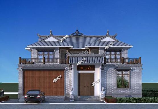 有錢(qián)人都喜歡的四合院別墅設(shè)計(jì)，帶有庭院大車庫(kù)，現(xiàn)在建房不后悔