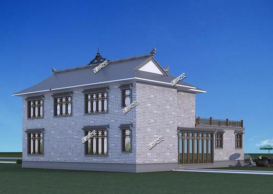 有錢(qián)人都喜歡的四合院別墅設(shè)計(jì)，帶有庭院大車庫(kù)，現(xiàn)在建房不后悔