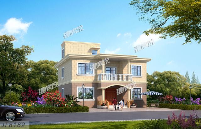 平屋頂二層別墅設計圖，還帶陽光房好，看又實用