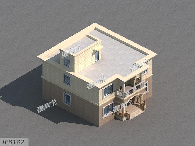 平屋頂二層別墅設計圖，還帶陽光房好，看又實用