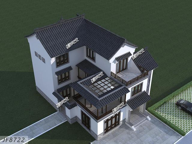 建了棟三層徽派別墅，我家是村里最美的，漂亮接地氣，享受極了