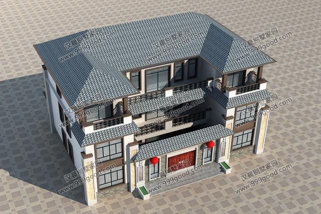 中風(fēng)格三層別墅戶型圖，這就是未來最漂亮的農(nóng)村房屋