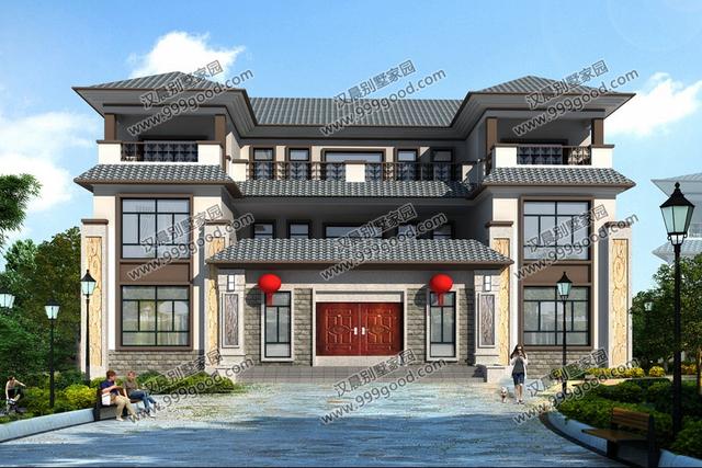 中風(fēng)格三層別墅戶型圖，這就是未來最漂亮的農(nóng)村房屋