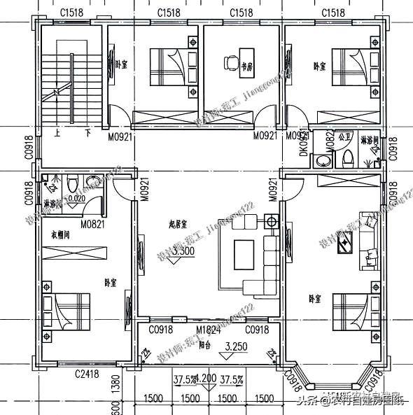 從這4套別墅設(shè)計中就能看出南北差異，第3套南北都可建