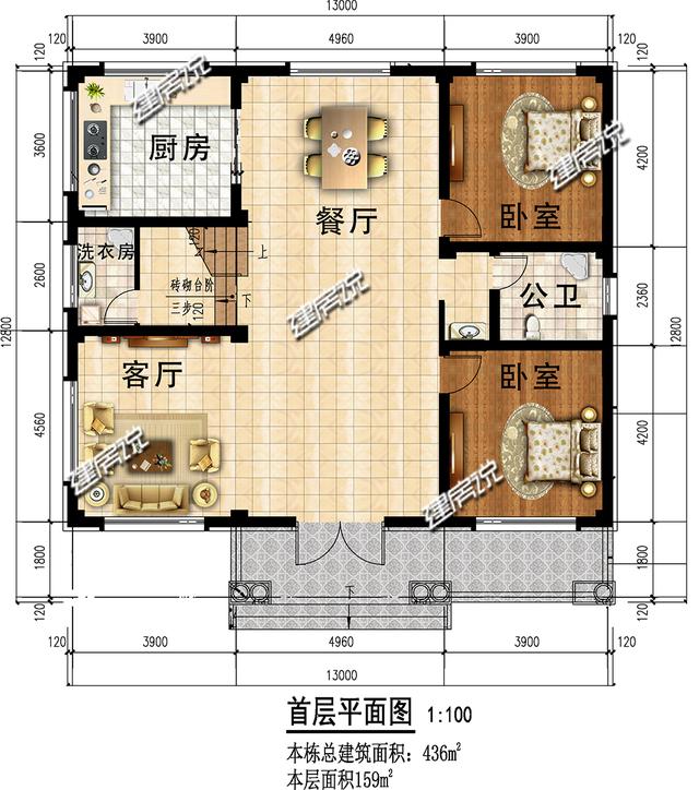 簡單大氣的歐式三層別墅設計圖，占地方正，好戶型越住越有錢